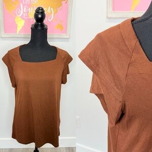 Ultra Soft Brown Women's Short Sleeve Top (S)